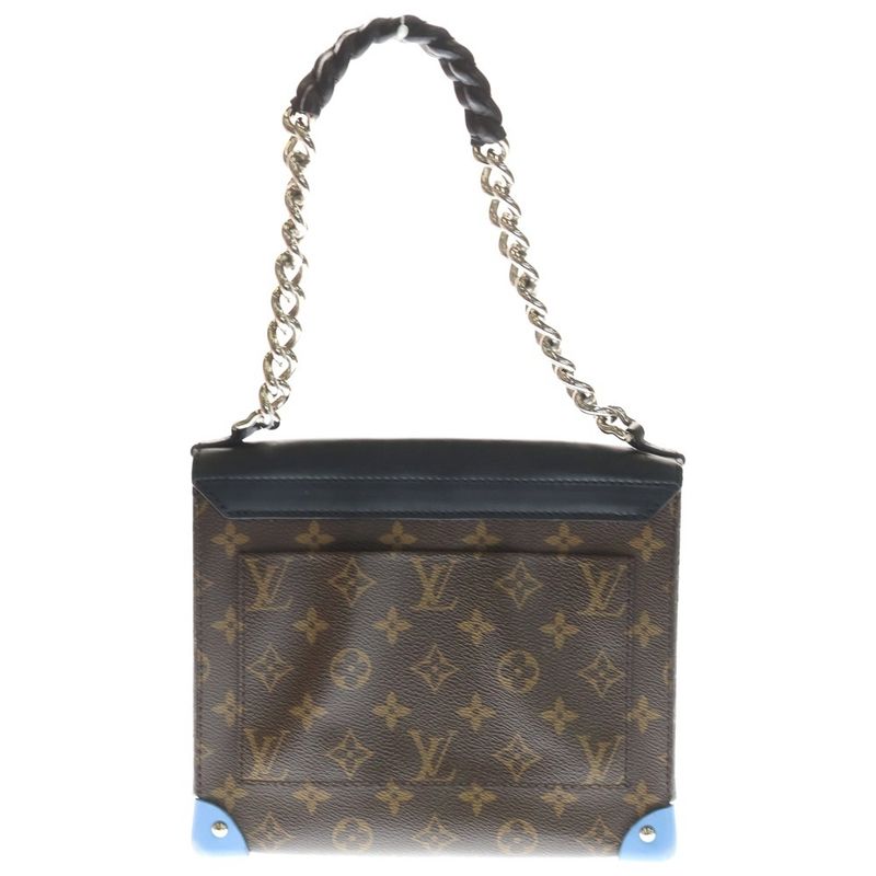 Louis Vuitton Monogram Pochette Mask Chain Shoulder Bag Black Brown Blue