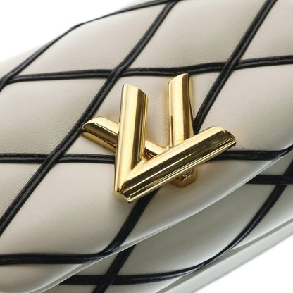 Louis Vuitton Maltage Twist Lock Leather White Black Shoulder Bag