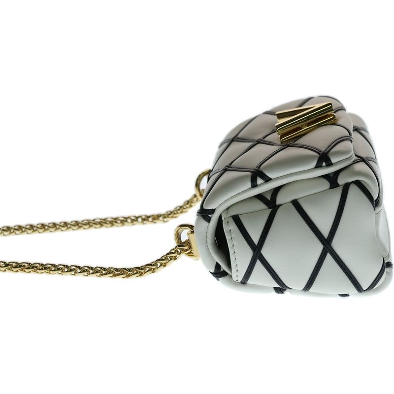Louis Vuitton Maltage Twist Lock Leather White Black Shoulder Bag