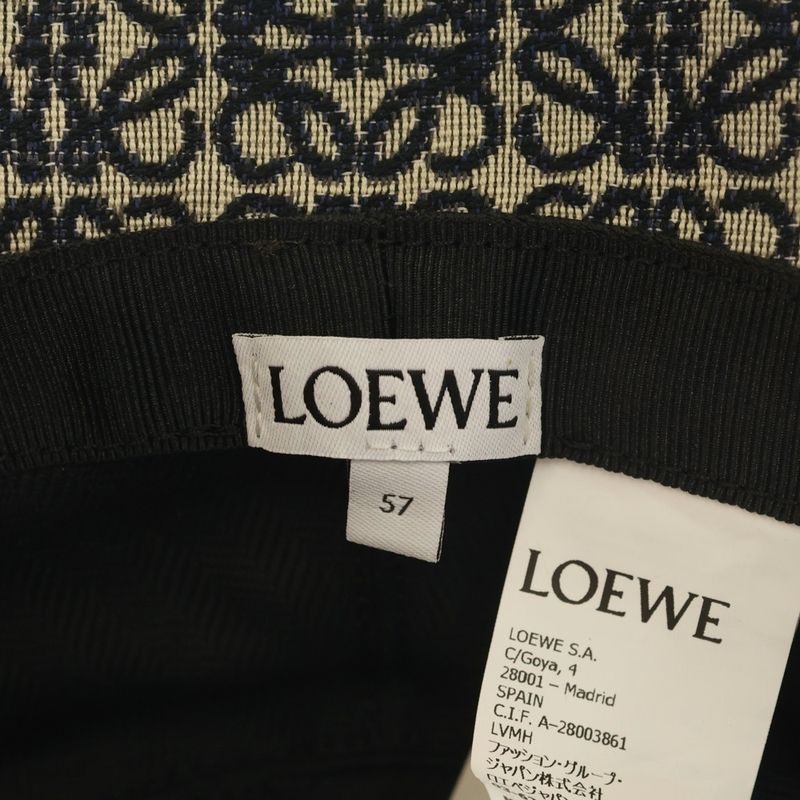 Loewe All Over Pattern Anagram Logo Herringbone Leather Bucket Hat