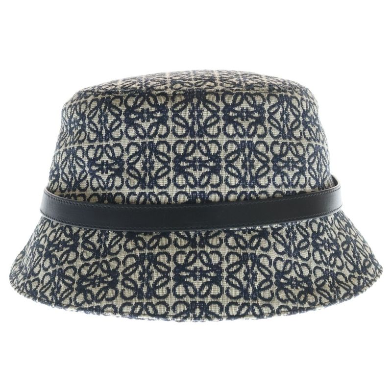 Loewe All Over Pattern Anagram Logo Herringbone Leather Bucket Hat