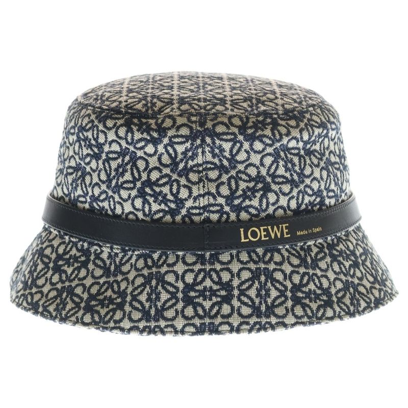 Loewe All Over Pattern Anagram Logo Herringbone Leather Bucket Hat