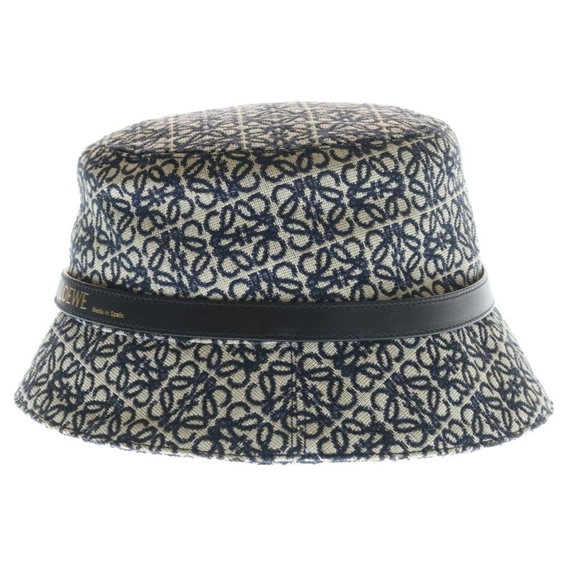 Loewe All Over Pattern Anagram Logo Herringbone Leather Bucket Hat