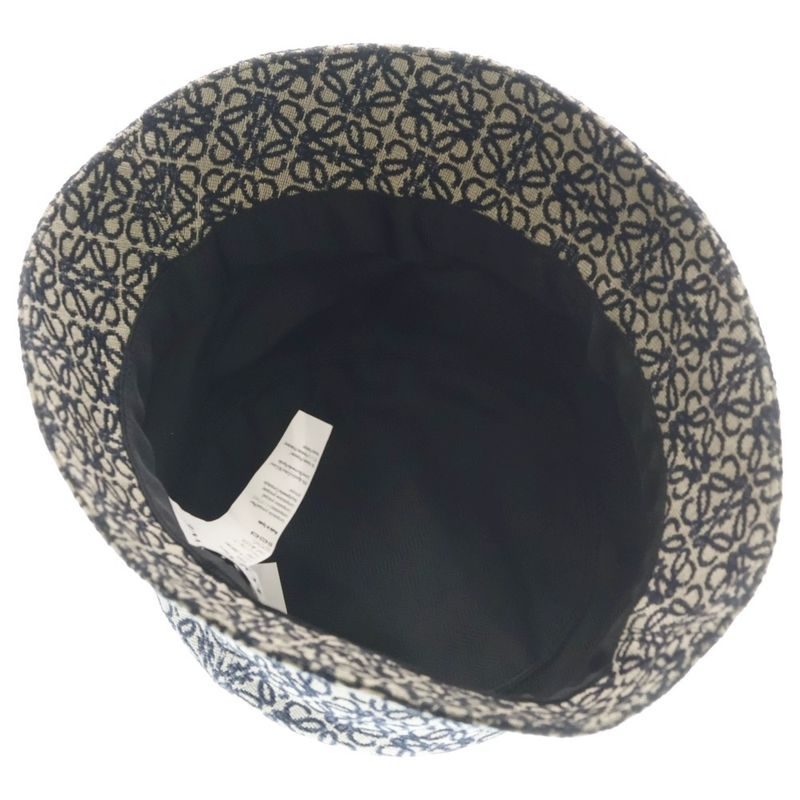 Loewe All Over Pattern Anagram Logo Herringbone Leather Bucket Hat