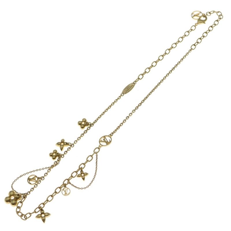 Louis Vuitton Necklace Blooming Pendant Chain Gold