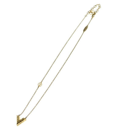 Louis Vuitton Collier Essential Guilloche Necklace Pendant Chain Gold