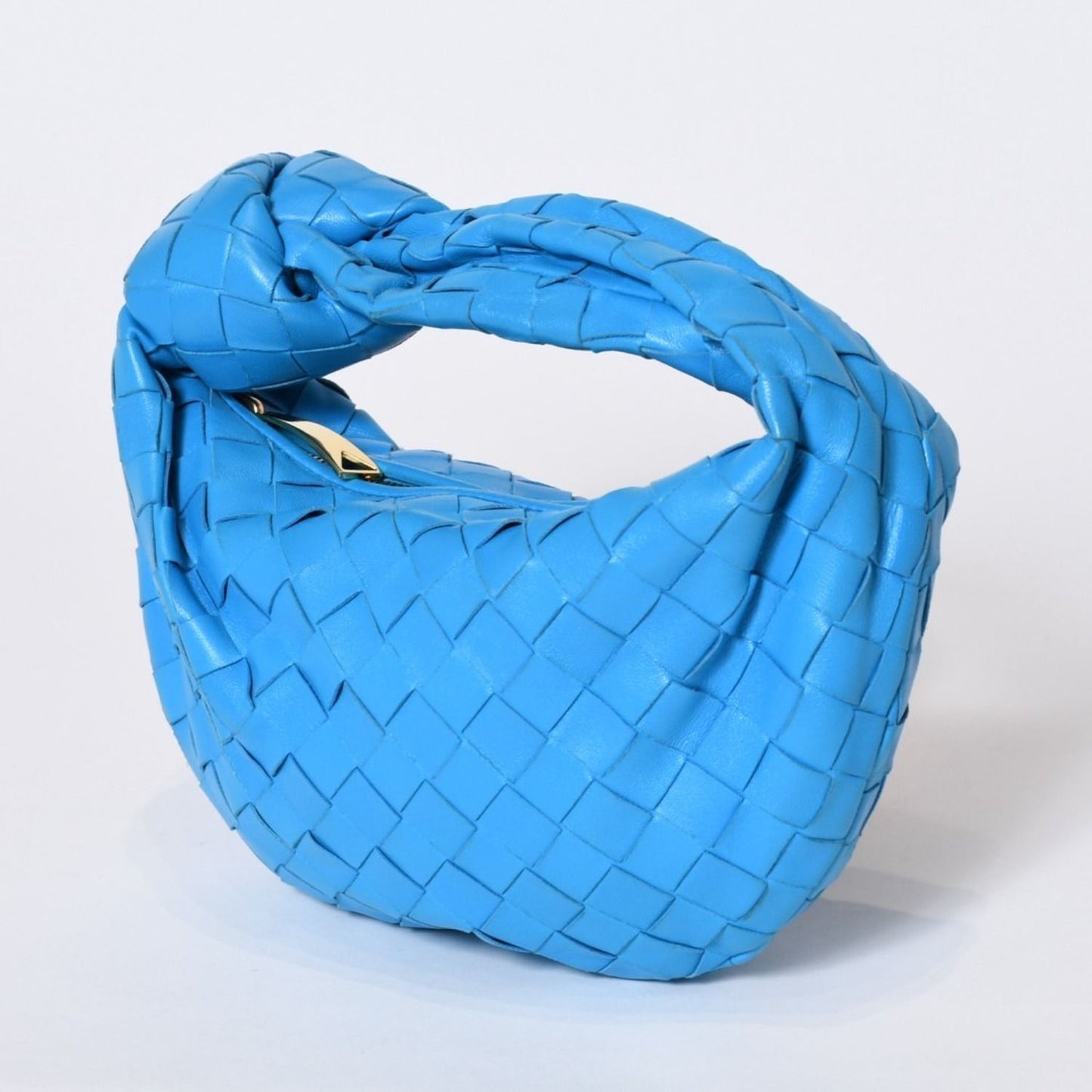 Bottega Veneta Mini Jodie Handbag Intrecciato Blue — view 4