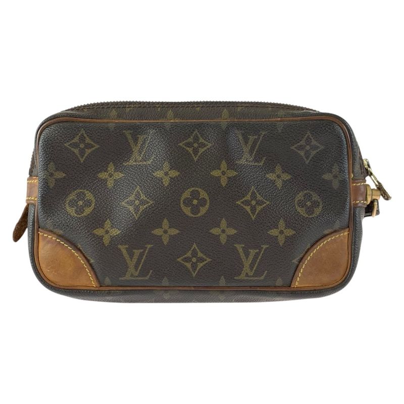 Louis Vuitton Monogram Marly Dragonne PM Brown Clutch