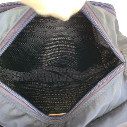 Prada Tessuto Navy Silver Nylon Leather Backpack