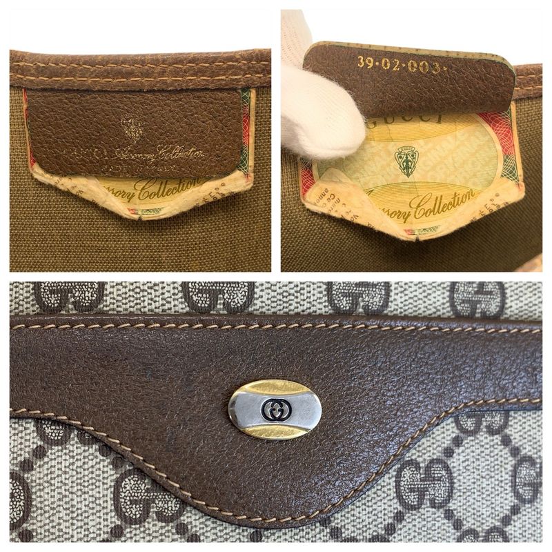 Gucci Vintage Sherry Leather Canvas