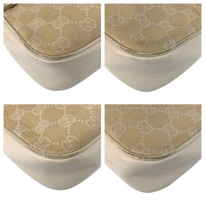 Gucci Bamboo Beige Silver GG Canvas Leather 001 Handbag