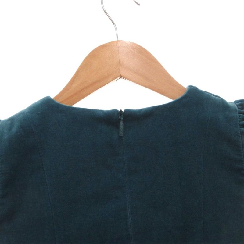 Gucci Velour Dress Logo Ribbon Green