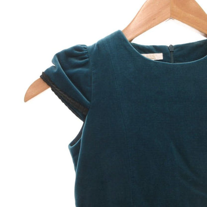 Gucci Velour Dress Logo Ribbon Green