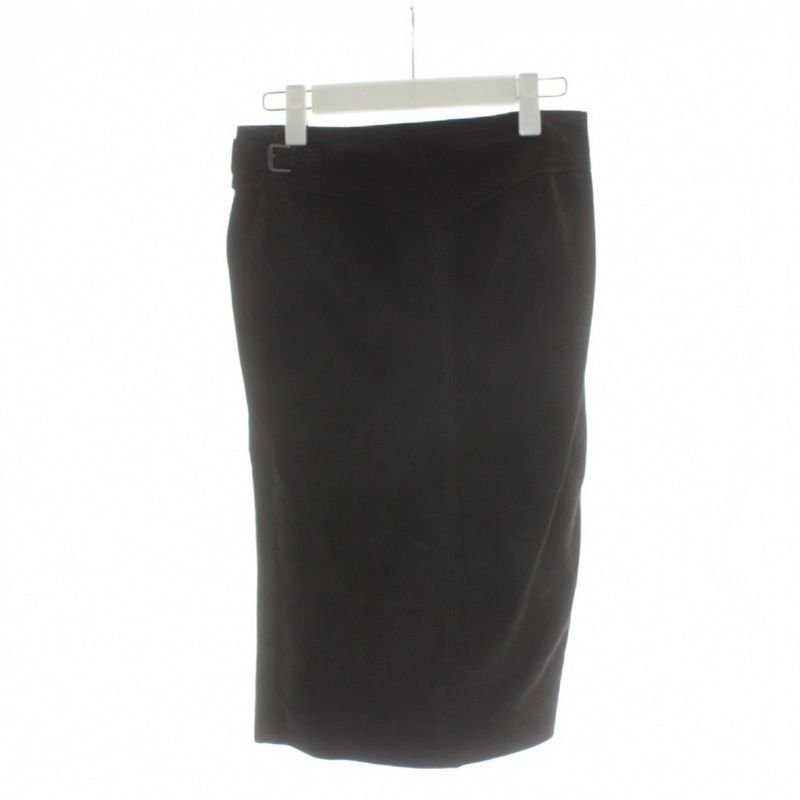 Gucci Tight Skirt Knee Length Suede 38 Brown