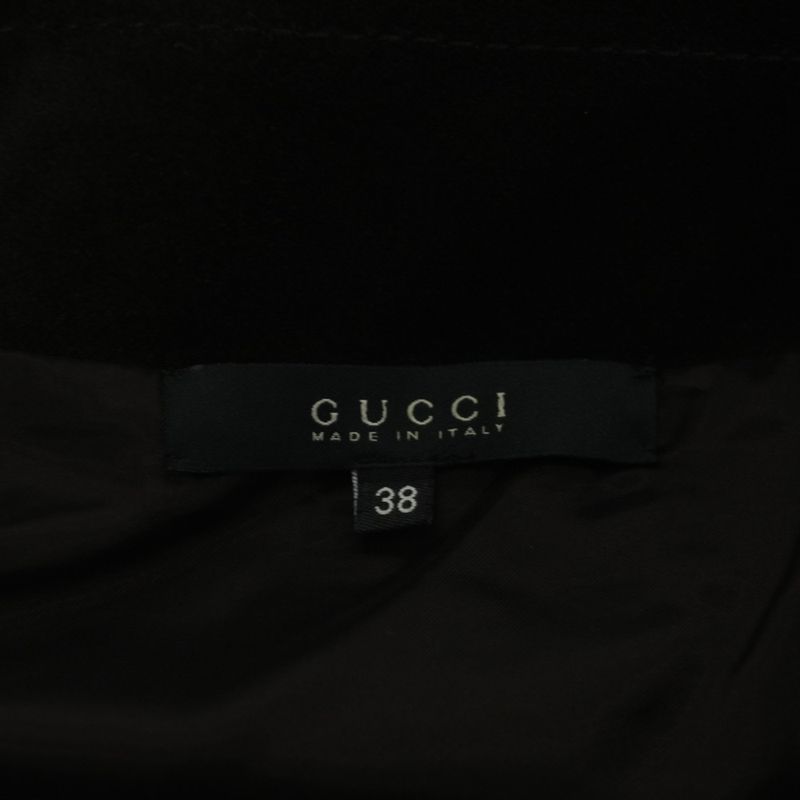 Gucci Tight Skirt Knee Length Suede 38 Brown