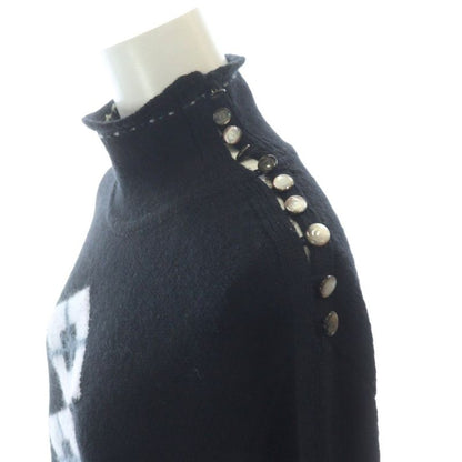 Chanel Knit Sweater Long Sleeve Wool Mohair Blend Cashmere Angora