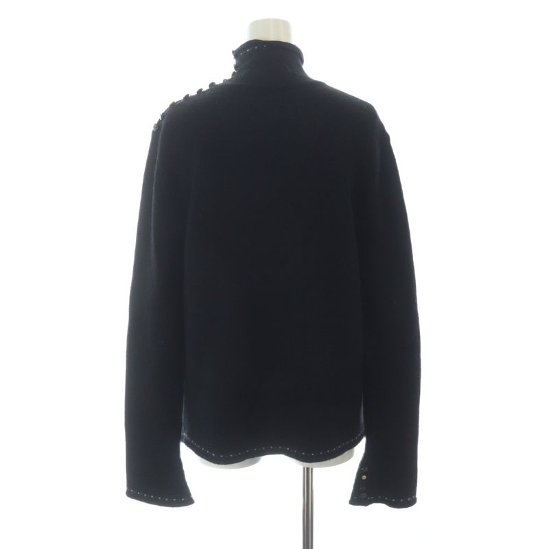 Chanel Knit Sweater Long Sleeve Wool Mohair Blend Cashmere Angora