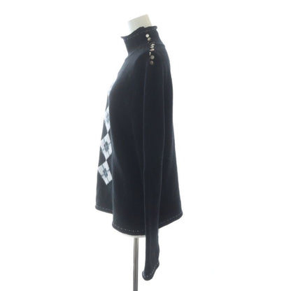 Chanel Knit Sweater Long Sleeve Wool Mohair Blend Cashmere Angora
