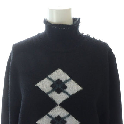 Chanel Knit Sweater Long Sleeve Wool Mohair Blend Cashmere Angora