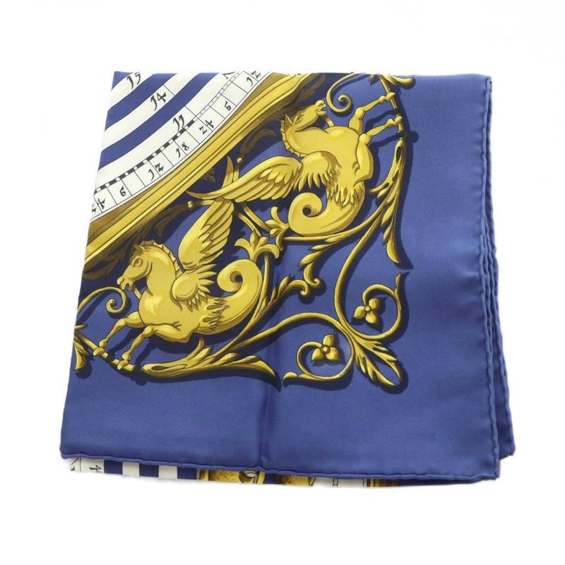 Hermes Carre 90 Dies ET Hore Astrology Large Scarf Shawl Silk All Over Pattern