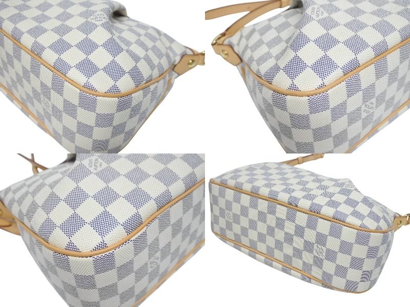 Louis Vuitton Siracusa PM Shoulder Bag Damier Azur Canvas White Beige — view 7