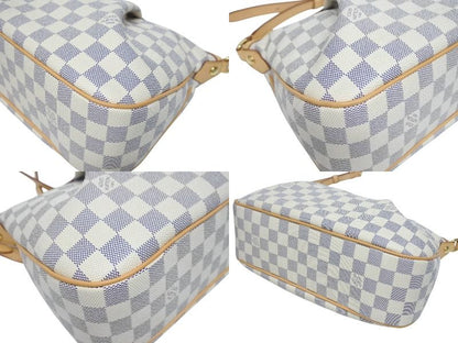 Louis Vuitton Siracusa PM Shoulder Bag Damier Azur Canvas White Beige — view 7