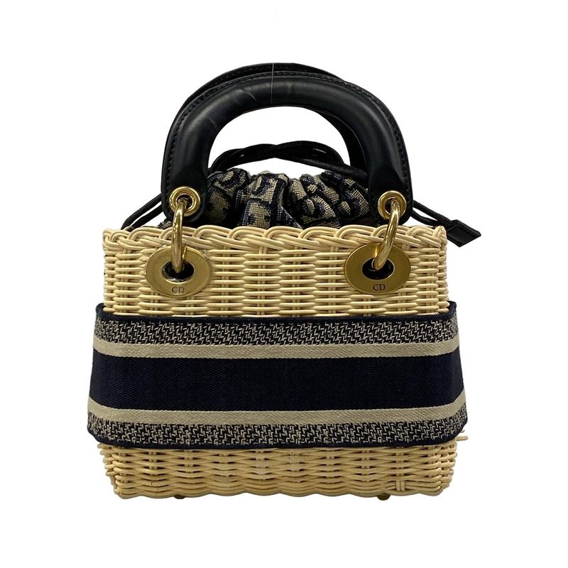 Dior Mini Bag Beige Navy Ivory Leather X X