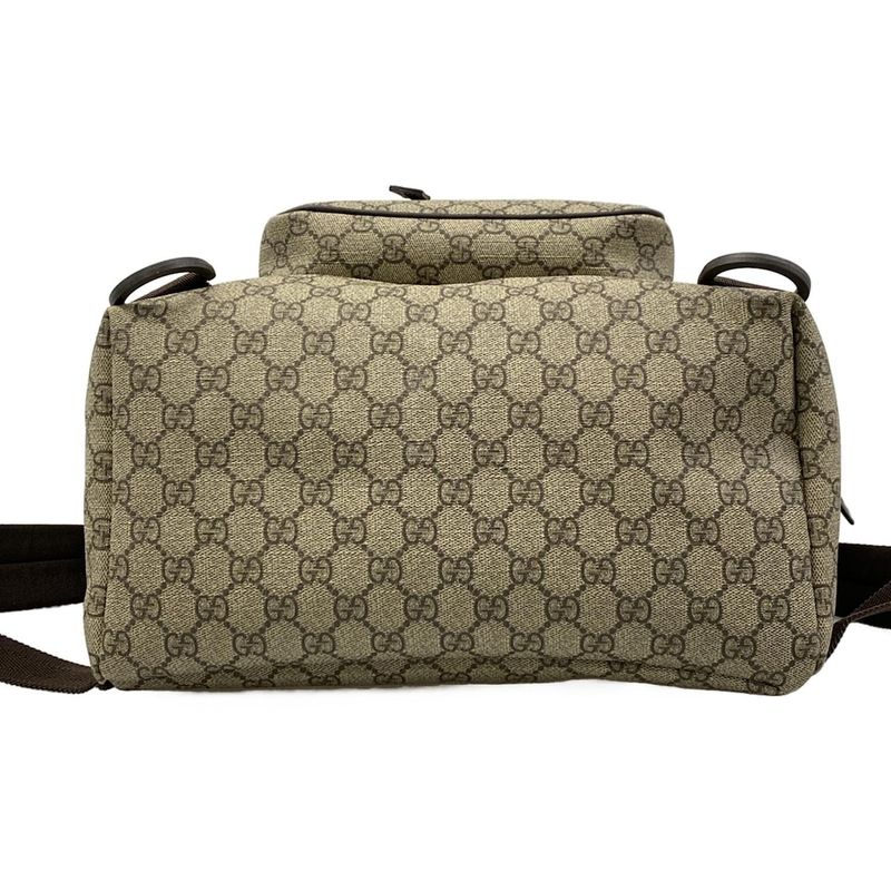 Gucci Backpack GG Plus Supreme Interlocking Dark Brown Beige Dark X