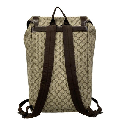 Gucci Backpack GG Plus Supreme Interlocking Dark Brown Beige Dark X