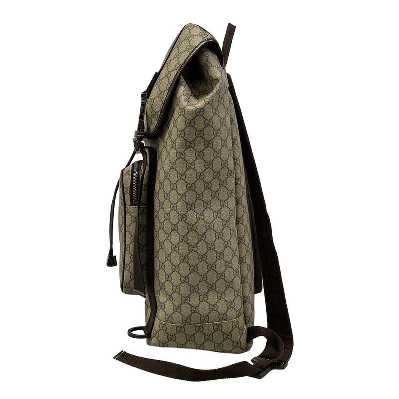 Gucci Backpack GG Plus Supreme Interlocking Dark Brown Beige Dark X