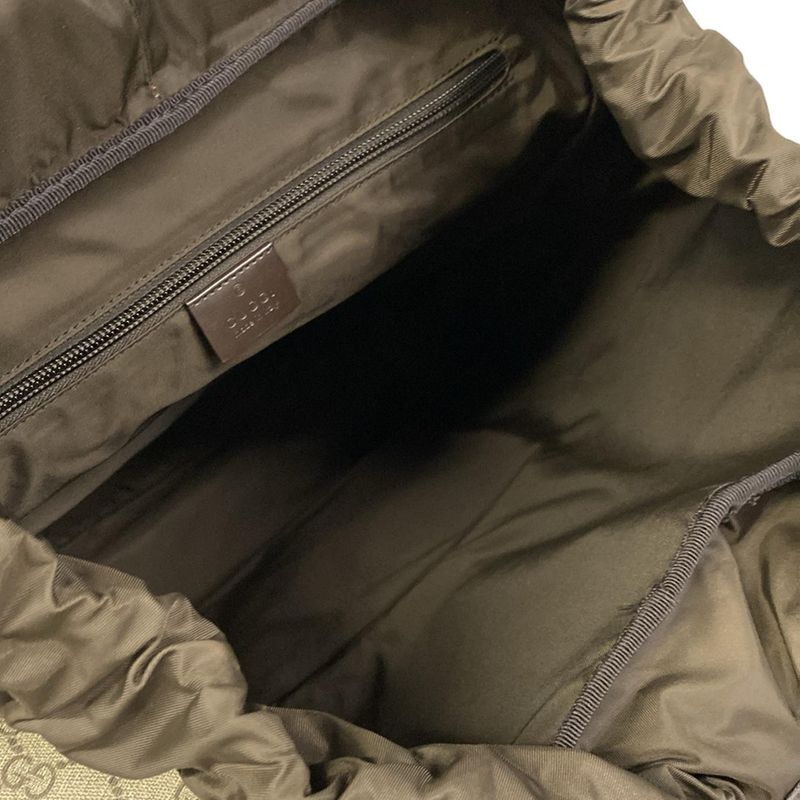 Gucci Backpack GG Plus Supreme Interlocking Dark Brown Beige Dark X