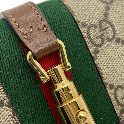 Gucci Chain Wallet GG Supreme Jackie Beige Brown