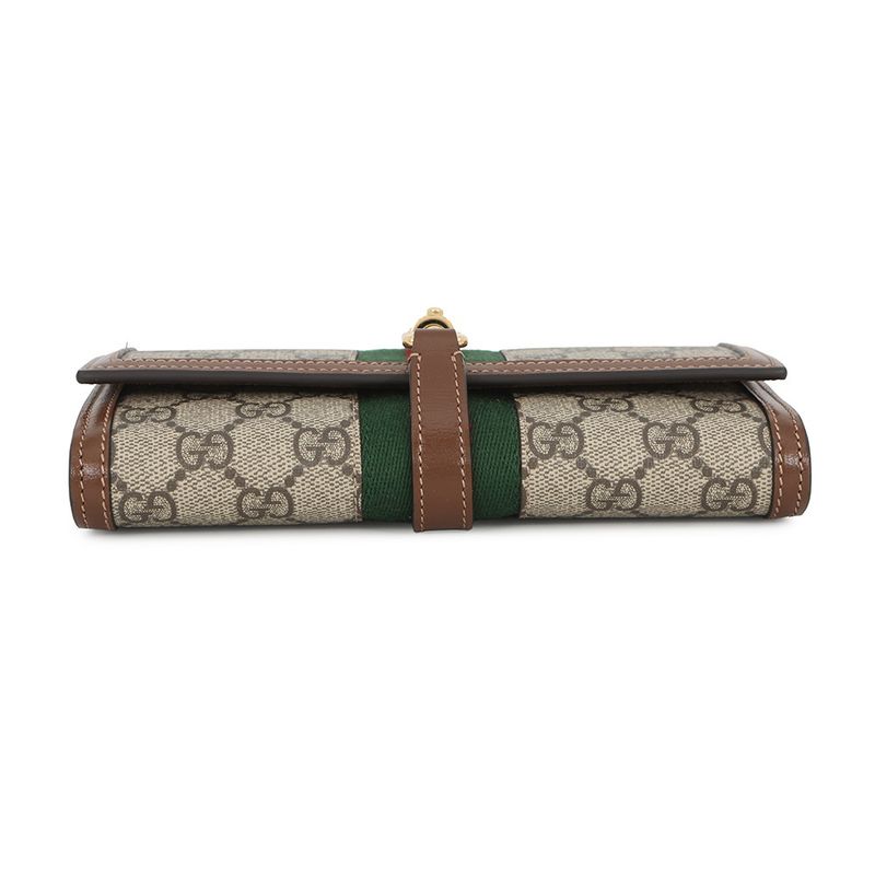 Gucci Chain Wallet GG Supreme Jackie Beige Brown