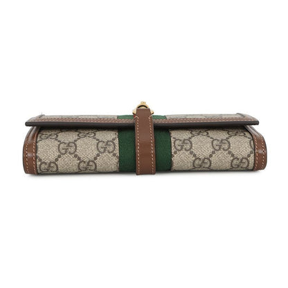 Gucci Chain Wallet GG Supreme Jackie Beige Brown