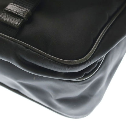 Prada Logo Jacquard Shoulder Bag Black Leather