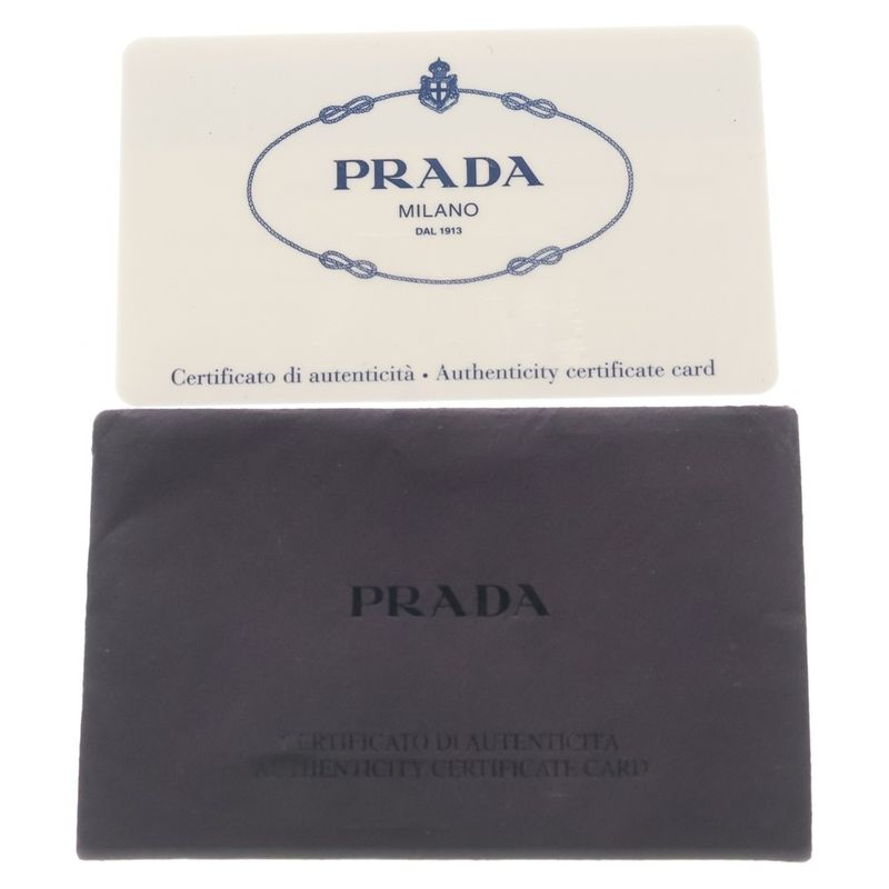 Prada Logo Jacquard Shoulder Bag Black Leather