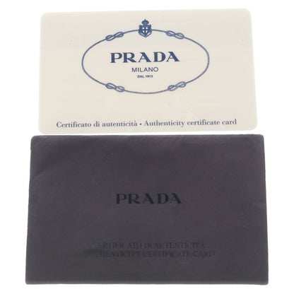 Prada Logo Jacquard Shoulder Bag Black Leather