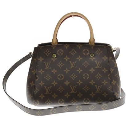 Louis Vuitton Monogram Montaigne BB 2-Way Shoulder Bag Brown Leather