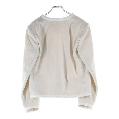 Celine Tweed Collarless Jacket White