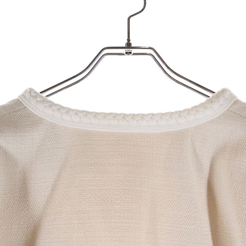 Celine Tweed Collarless Jacket White