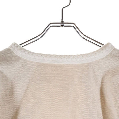 Celine Tweed Collarless Jacket White