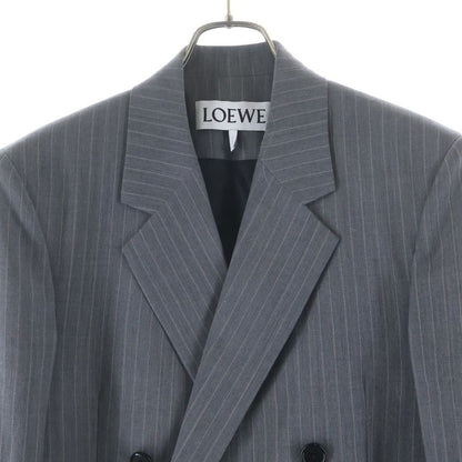 Loewe Striped Pattern Tailored Jacket Gray