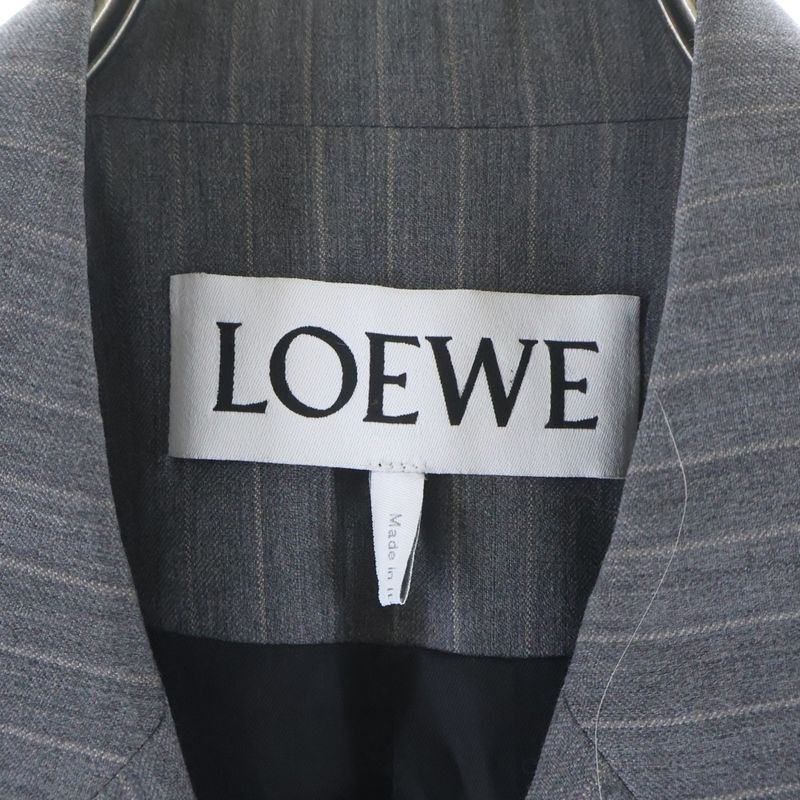 Loewe Striped Pattern Tailored Jacket Gray