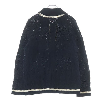 Chanel Coco Button Cardigan Black White