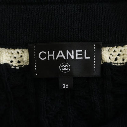 Chanel Coco Button Cardigan Black White