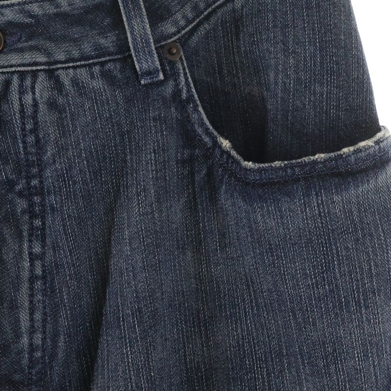 Balenciaga Double Front Wide Leg Jeans Denim Pants Indigo