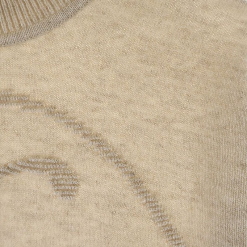 Hermes Lift Cashmere Crew Neck Knit Sweater Ivory