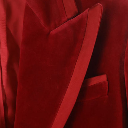 Gucci Velvet Peak Lapel Single Jacket Red