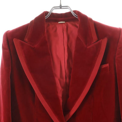 Gucci Velvet Peak Lapel Single Jacket Red