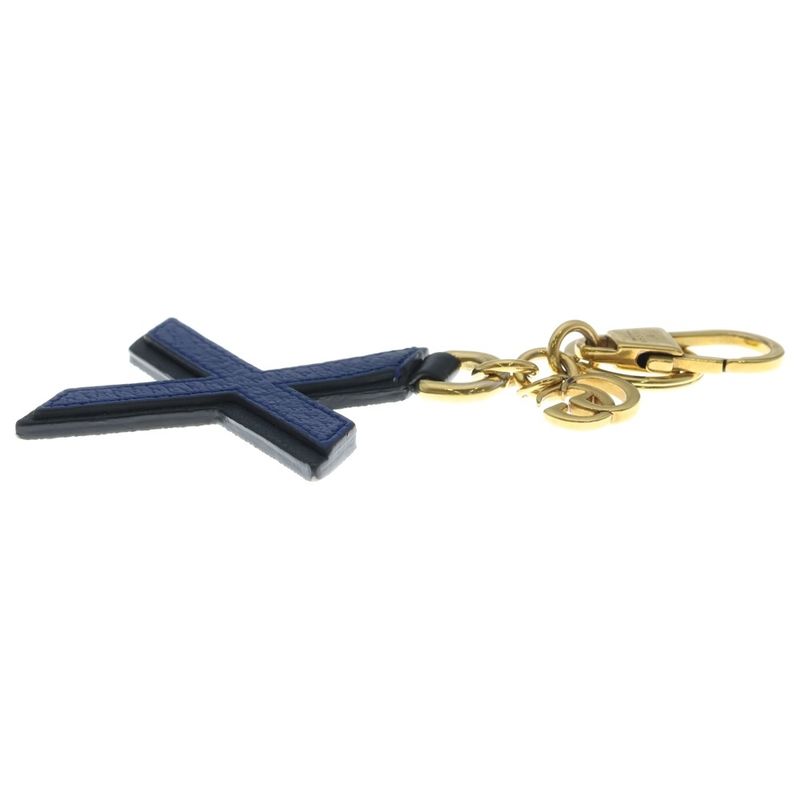Gucci Alphabet Bag Charm Leather Key Ring Beige